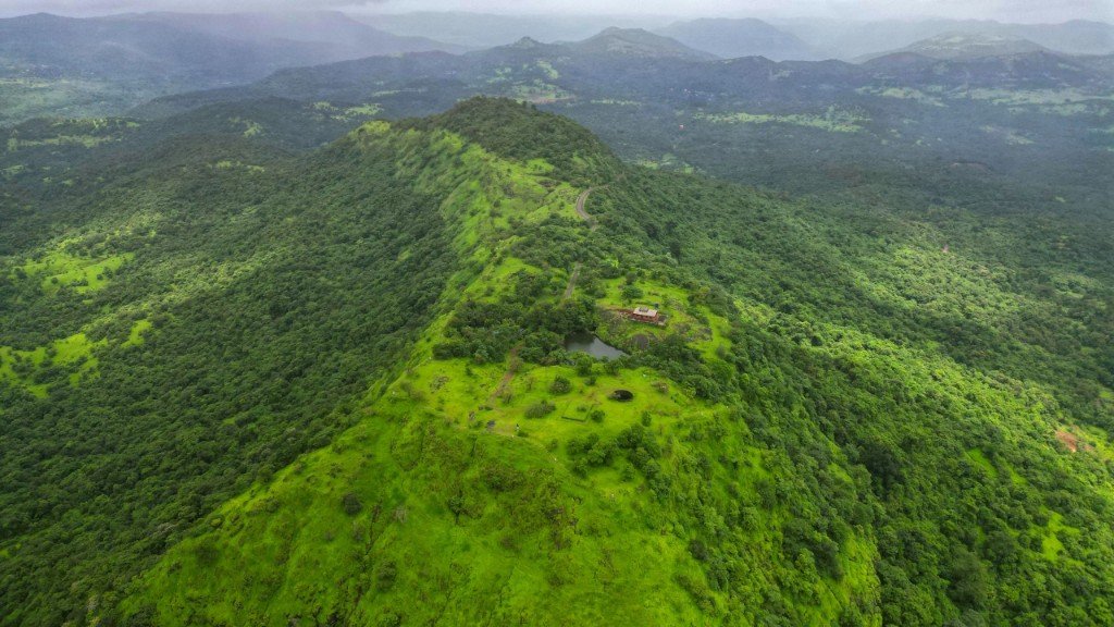 Aerial ridge of Konkan Kesharnath agricultural land