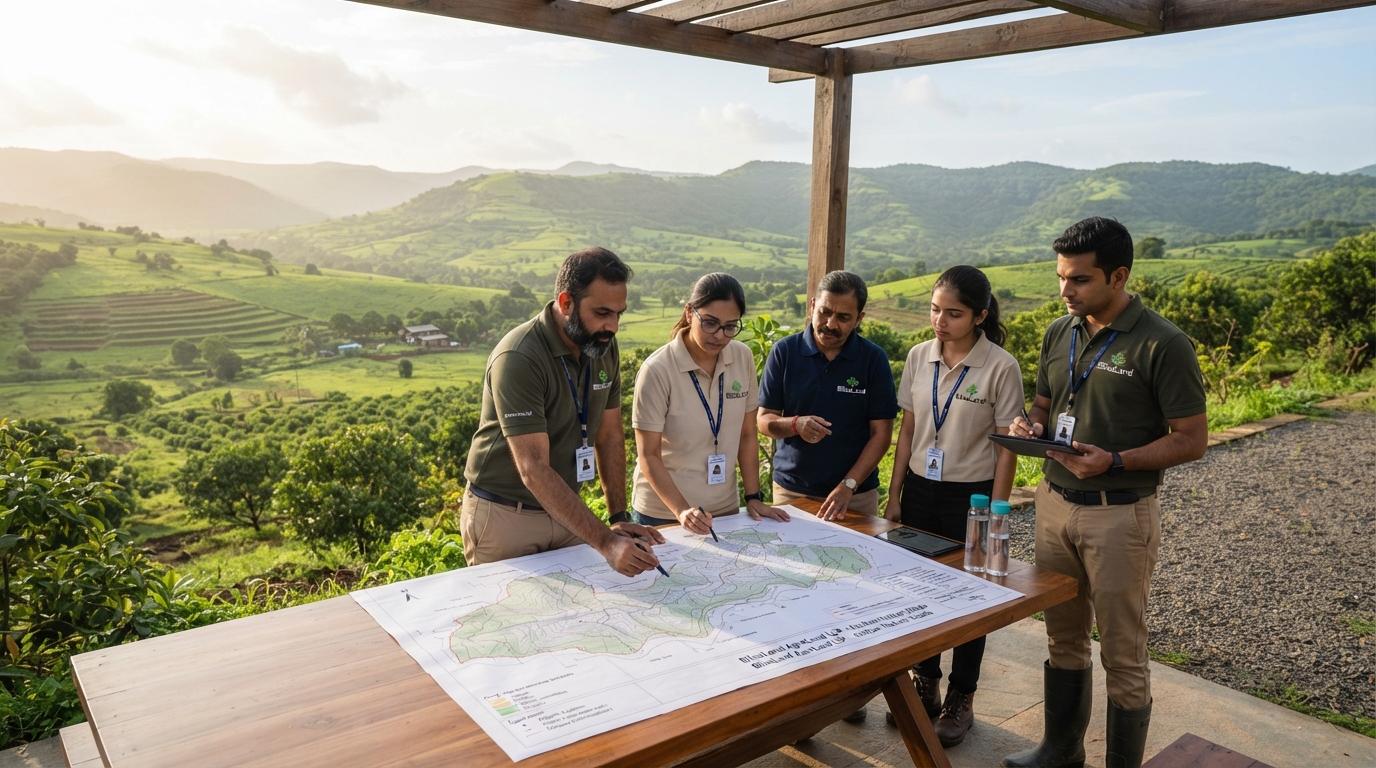 BlissLand team on the land